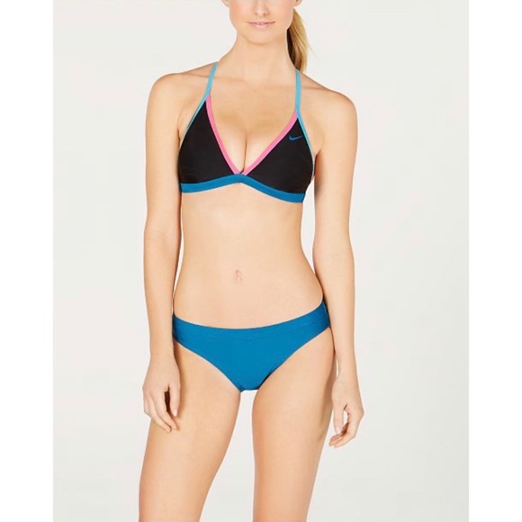 nike colorblock racerback bikini top